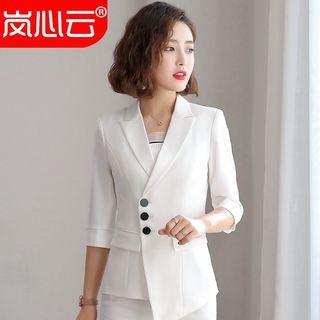 Elbow-sleeve Single Breasted Blazer / Pencil Skirt / Dress Pants / Set