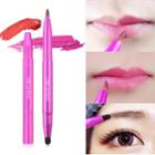 Dual Head Lip Makeup Brush (rose Pink) Rose Pink - One Size