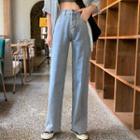 High-waist Loose Fit Straight Cut Jeans