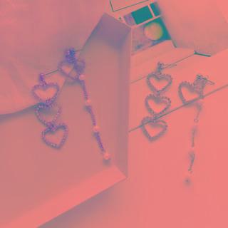 Asymmetrical Faux Pearl Heart Drop Earring
