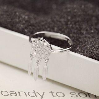 925 Sterling Silver Dream Catcher Open Ring 1 Pc - As Shown In Figure - One Size