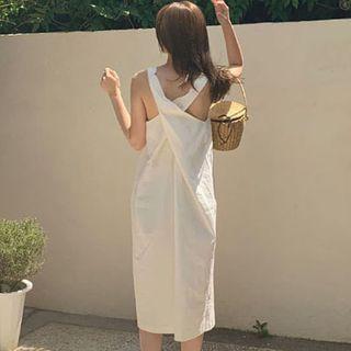 Cross Strap Sleeveless Midi Shift Dress