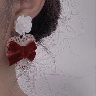 Rose Bow Drop Earring