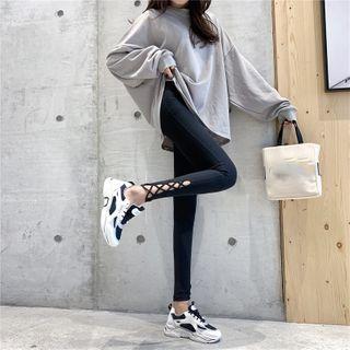 Cropped Slit-hem Leggings