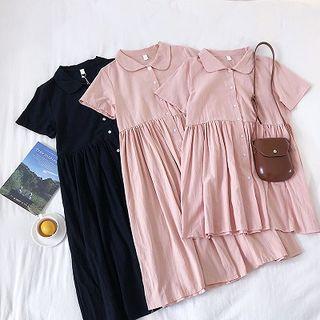 Short-sleeve Shirt Dress / Midi Dress