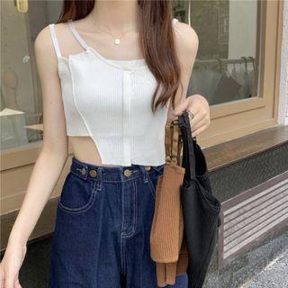 Tank Top Suspender Top Asymmetrical 2-piece Set