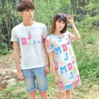 Couple Matching Short-sleeve Lettering T-shirt / Dress