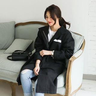 Stand-collar Zip-up Cotton Coat
