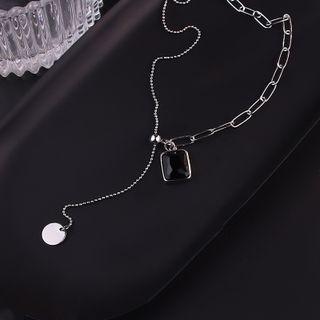 Gemstone Necklace Silver - One Size