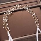 Wedding Rhinestone Faux Pearl Headpiece Gold - One Size