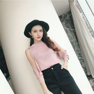 3/4-sleeve Sheer Panel Top