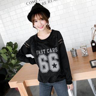 Number Mesh-paneled Pullover