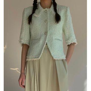 Collared Tweed Button Jacket