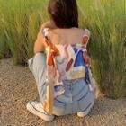 Open Back Printed Tank Top As Shown In Figure - One Size