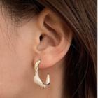 Twisted Glaze Alloy Open Hoop Earring 1 Pair - White - One Size