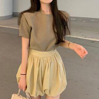 Short-sleeve Plaid T-shirt / Shorts