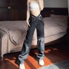 High Waist Cutout Buckled Loose Fit Pants