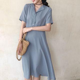 Chiffon Short-sleeve A-line Dress