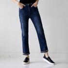 Chain-trim Straight-leg Jeans