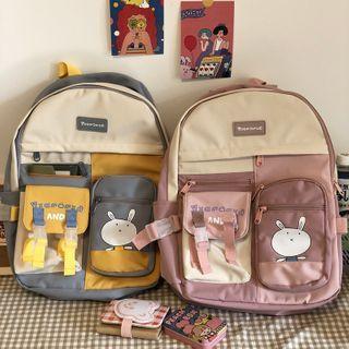 Canvas Pattern Zip Backpack