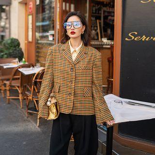 Patterned Single-breasted Blazer