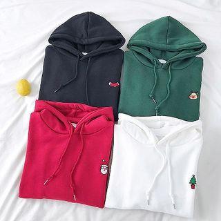 Christmas Cartoon Embroidered Hooded Sweatshirt