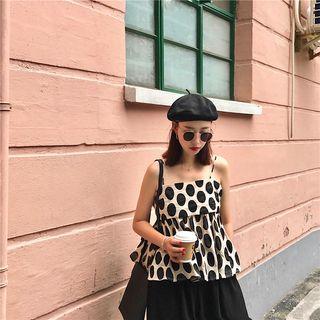 Set: Printed Camisole Top + Cropped Loose Fit Pants