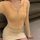 Chain Strap Sheath Dress / Zip Hoodie