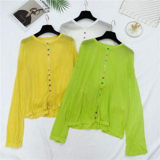 Button-accent Knit Light Cardigan