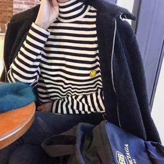 Patch-detail Striped Top