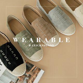 Toe-cap Stitched Faux-suede Sandals