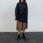 Plain Oversize Shirt / Midi A-line Skirt