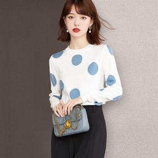 Dotted Sweater Blue Dots - White - One Size