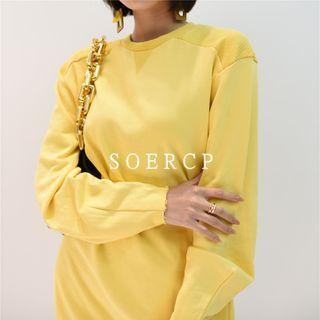Plain Mini Sheath Dress Yellow - One Size