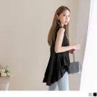 Sleeveless Ruffled Hem Blouse