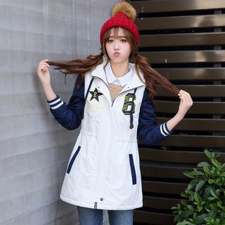 Fleece Lined Hooded Color Panel Jacket