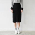 Knit Midi Pencil Skirt