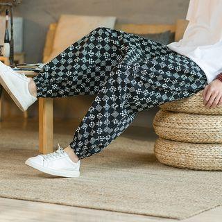Plaid Wide Leg Jogger Pants