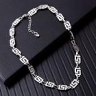Geometric Stainless Steel Necklace Silver - One Size