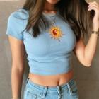 Short-sleeve Sun Embroidered Top
