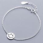 925 Sterling Silver Smiley Bracelet S925 Silver - Silver - One Size