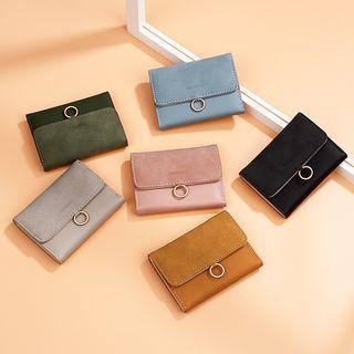 Faux Suede Panel Cover Wallet