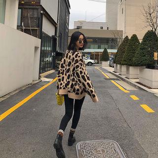 Wool Blend Leopard Print Sweater