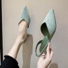 Pointed Chunky Heel Slingback Mules