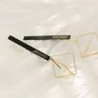 Double Rhombus Drop Earring 1 Pairs - 925 Silver Needle - Black - One Size