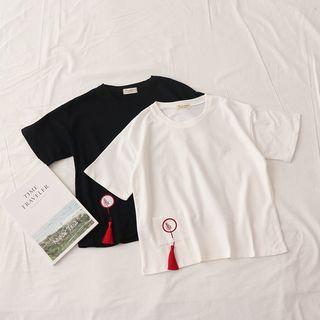 Japanese-embroidered T-shirt
