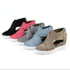 Platform Wedge Cutout Shoes