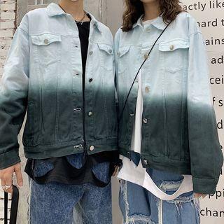 Dip-dyed Button Denim Jacket