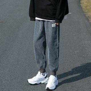 High-waist Applique Corduroy Pants