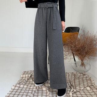 Band-waist Pants With Belt